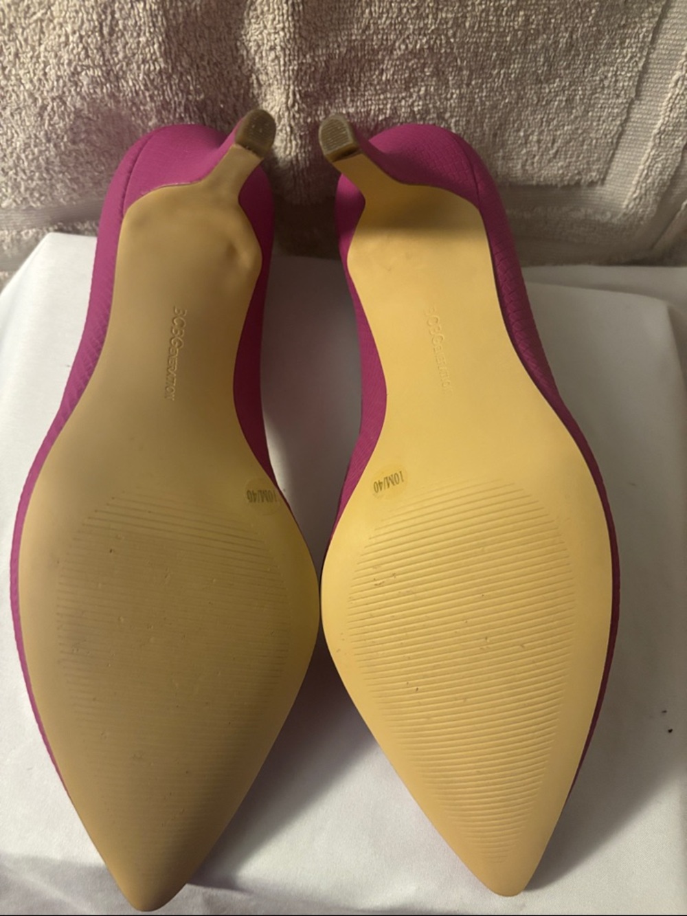 BCBGeneration Hot Pink Snakeskin Heels - Picture 3 of 4